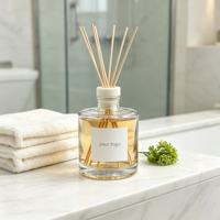 Bouteille diffuseur cylindrique en verre de 125 ml avec bouchon en liège, best-seller, pour parfum d'ambiance