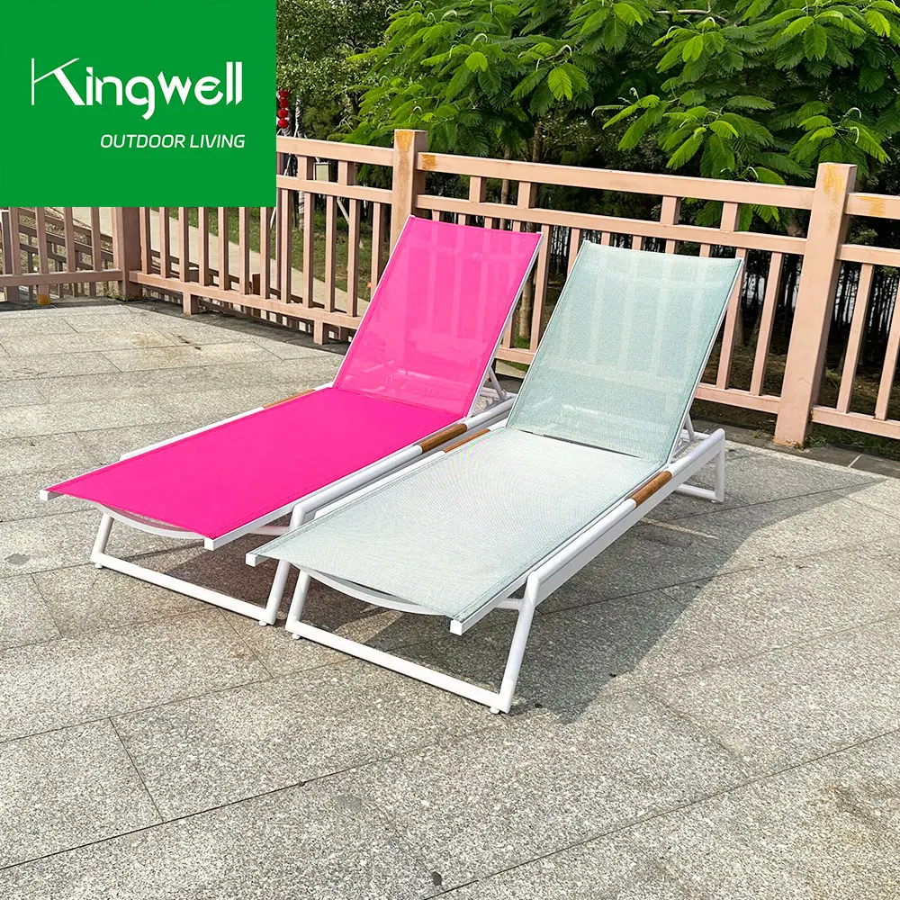 Best quality with best price outdoor furniture chaise chair hotel paito garden beach sun loungers with teak