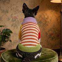 Pull tricoté pour animaux de compagnie, multi-styles, à rayures brodées, vêtements pour chiens, pull chaud pour animaux de compagnie, pour Bichon, Pomeranian, Chihuahua