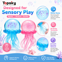 TOPSKY TOYS Jouet Squishy Pieuvre Réaliste Méduse Anti-stress Balle de Plage Jeu Aquatique Extérieur à Presser Fidget Anti-stress en Plastique
