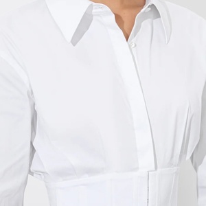 Fabricantes de Ropa, Blusa Blanca Elegante a la Moda para Mujer, Personalizada, con Cuello en V y Mangas Largas - Product Image 3
