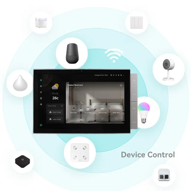 10 Inch Tuya Smart Control Hub with Built-in Zigbee Gateway OLED 1080P Touch Screen Wi-Fi Wall Panel