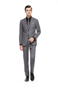 2025 MTM classique gris simple 2 boutons et <span class=keywords><strong>costume</strong></span> à revers cranté avec 2 poches et poche poitrine pour hommes <span class=keywords><strong>costume</strong></span> de luxe d'affaires - Product Image 2