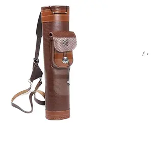 Традиционный ручной работы кожаный колчан для стрельбы из лука для охоты, для занятий, регулируемая Легкая удобная кожаная стрела
