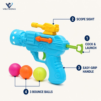 Lanceur de balles pour chat, jouet interactif, ensemble de lanceur de balles rebondissantes avec 3 balles pour l'exercice et le jeu des chats en intérieur