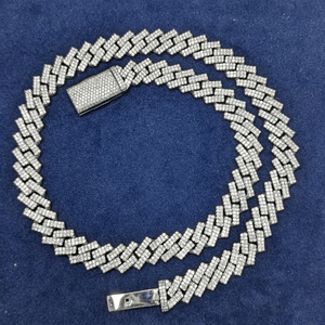 Classic 12mm <b>Cuban</b> <b>Link</b> Timeless Iced Out Vvs Moissanite Glow 925 Sterling <b>Silver</b> GRA Certified <b>Cuban</b> <b>Link</b> <b>Chain</b> - Product Image 2