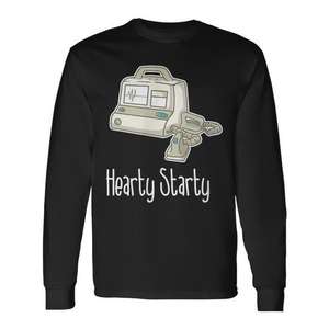 T-shirt à manches longues Hearty Starty, design sur le thème médical, pour médecins et infirmières - Product Image 1