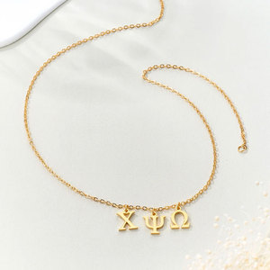 Collar Personalizado de Acero Inoxidable con Letras Griegas para Hermandad, Idea de Regalo para Cumpleaños, Graduación, Día de la Bid, Regalo para Hermanas Mayores y Menores - Product Image 3