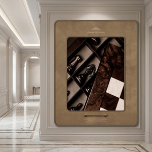 Lussuoso Quadro 3D con Texture in Pelle 80x100cm, Doppia Cornice, Arte Murale con Nobile Stallione, Decorazione Equestre per la Casa, Stile Heritage Manor - Product Image 2