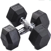 En gros 20kg revêtement en caoutchouc kurz hantel mancuernas de gym livraison poids personnalisé haltère ensemble hexagonale hex haltères