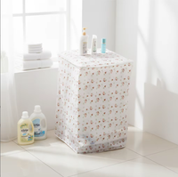 Sac de rangement imperméable en tissu floral PE pour machine à laver avec protection anti-poussière pour tambour pulsateur, utilisation en salle de bain