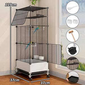 मुक्त असेंबली पक्षी विला तोता माना ज़ेबरा फिच विशेष बड़े अंतरिक्ष सजावटी पिंजरे एंटी-स्प्लेश भोजन बर्डकेज - Product Image 2