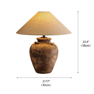 Lámpara <span class=keywords><strong>de</strong></span> Mesa Rústica Vintage con Base <span class=keywords><strong>de</strong></span> Cerámica Terracota y Pantalla <span class=keywords><strong>de</strong></span> Tela <span class=keywords><strong>de</strong></span> Lino, Lámpara <span class=keywords><strong>de</strong></span> Mesa <span class=keywords><strong>de</strong></span> Jarrón <span class=keywords><strong>de</strong></span> Terracota Vintage Hecha a Mano - Product Image 5