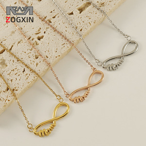 ZOGXIN Infinity Mom Necklace Stainless Steel Gold Rose Gold Silver For Women Gift Jewelry Fashion Pendant Charm - Product Image 1