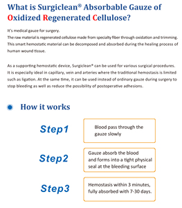 CE ISO sertifikalı Surgiclean profesyonel cerrahi emilebilir Hemostat etkili kanama kontrolü için pansuman - Product Image 5