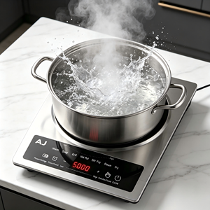 Table de cuisson électrique en céramique à brûleur unique durable de 5000 W, plaque en verre infrarouge <span class=keywords><strong>avec</strong></span> cordon d'alimentation en cuivre épais 220 V - Product Image 4