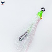 ODM Fluo Green Crazy Charlie 5/0 4/0 Mouche de pêche en eau salée anti-accrocs motif crevette pour la pêche en platée, avec hameçon offset, pour la pêche au bonefish