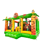 Maison gonflable de rebond de ville d'amusement et château plein d'entrain inspiré par parc d'attractions combiné de toboggan aquatique pour le jeu extérieur