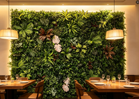 Panneaux de plantes murales artificielles, jardin vertical, mur végétal artificiel avec fleurs
