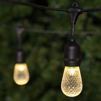 Lampes suspendues de patio miniatures à incandescence en verre UL de qualité commerciale pour l'extérieur, très vendues, lumières décoratives de vacances