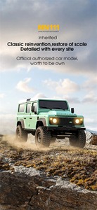 MNRC MN111 1/18 4WD RTR RC Crawler avec carrosserie en alliage, essieux portiques, boîte de vitesses 3 rapports, éclairage LED, simulation de camion tout-terrain d'escalade - Product Image 6
