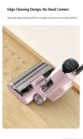 Nettoyeur de sol sans fil à double moteur, réservoir d'eau de 600 ml, pulvérisation haute pression, aspirateur et serpillière rechargeables pour carrelage et parquet