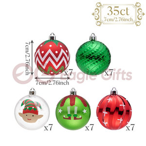 EAGLEGIFTS Decorazioni Natalizie, Articoli per Feste, Ornamenti in Plastica, Serie Elfi, Palline Natalizie da 7cm - Product Image 2