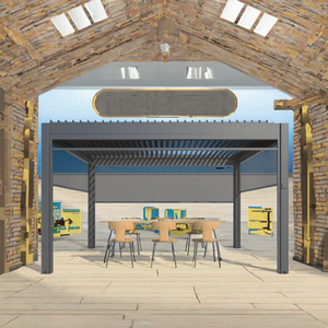 Pergola à persiennes en aluminium direct d'usine véranda à auvent rétractable à toit motorisé couverture de patio pergola pare-soleil extérieure - Product Image 4