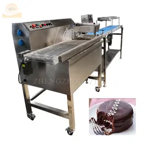 Mini belt coater popsicle fruit chocolate candy covering chocolate coating equipment with tunnel coating line price