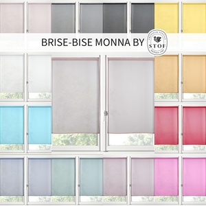 Rideaux mi-transparents en tissu, taille 60 x 120 cm, 100 % polyester, couleur Roselin, modèle <span class=keywords><strong>Monna</strong></span>, pour l'intimité et la transparence, unis, lavables - Product Image 6