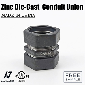 Raccord de conduit en zinc moulé sous pression certifié UL, 3 pièces, de 1/2 à 2 pouces, connexion filetée IMC rigide, raccord <span class=keywords><strong>Erickson</strong></span>, couplage électrique - Product Image 1