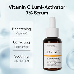 Sérum Facial Orgânico de Vitamina C Lumi Activator 7% Clareador Corretor Calmante de Marca Privada - Product Image 1