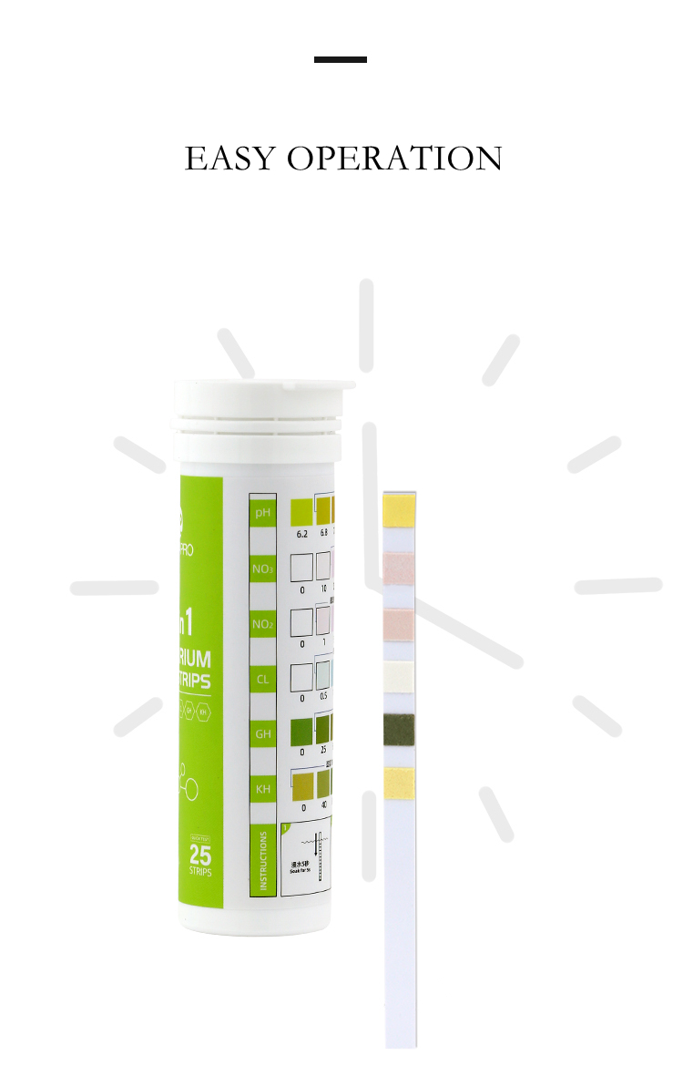 Aquapro 6 In 1 Aquarium Fish Tank Water Test Strips (ph,no2,no3,cl,gh