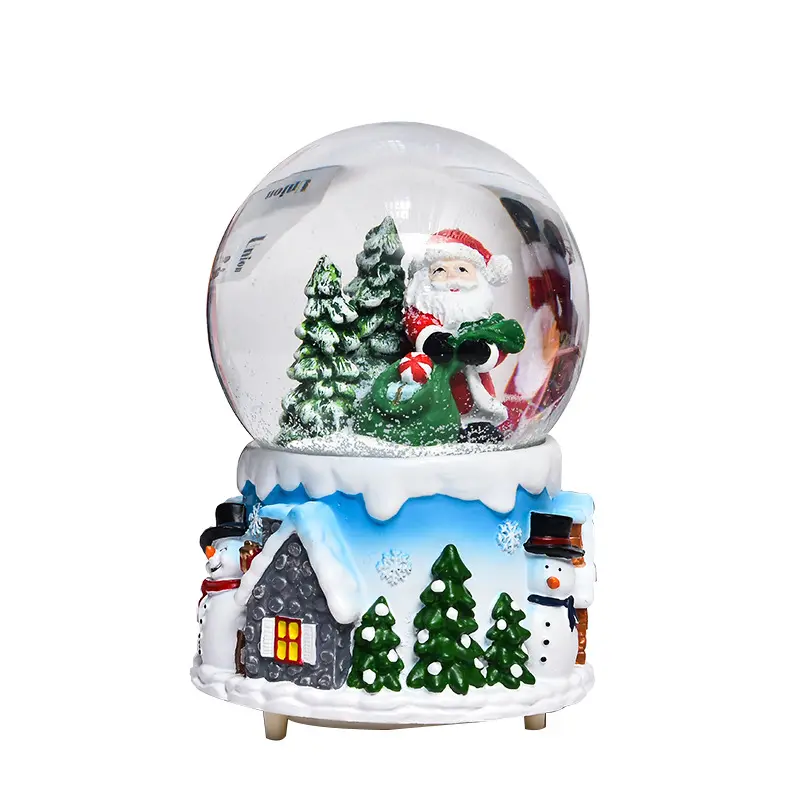 House crystal ball Santa Snowman glass globe tabletop display a children's gift