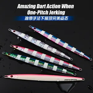 Long Blade Fishing Lure Metal Jig 60g 80g Lead Fish Glow Paint Metal Lure Long Casting Jig Lures Saltwater Sea For Snappers