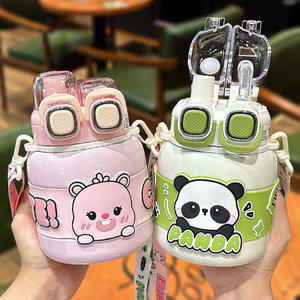 Seaygift Mode Nouvelle Tendance 620ml Bouteille Isotherme Enfant Motif Panda Dessin Animé en Plastique Écologique pour Voyage - Product Image 2
