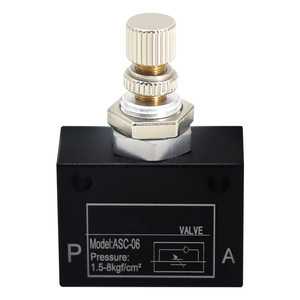 วาล์วควบคุมการไหลของแก๊สแบบทางเดียวชนิดนิวแมติก Asc 06 ขนาดพอร์ต 1 5 8 กก.ฟุต ซม.2 1 4 นิ้ว - Product Image 1