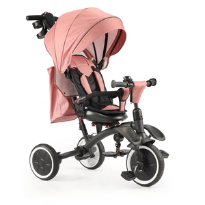 <span class=keywords><strong>Triciclo</strong></span> para Niños con Manillar, Pedales, Plegado con un Clic, Parasol, Freno de Seguridad, Asiento Giratorio <span class=keywords><strong>360</strong></span>° y Marco Metálico - Product Image 2