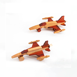 <span class=keywords><strong>Modelo</strong></span> de Avión de Combate de Madera Maciza Hecho a Mano, Juguete Educativo de Construcción y Ensamblaje de Madera Artesanal para Niños - Product Image 3