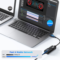 Adaptador USB a Ethernet Gigabit 1000Mbps USB-A RJ45 para Laptop, PC y Consola