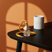 Diffuseur de parfum pour voiture en verre vide avec logo personnalisé, bouteilles en verre avec couvercles pour l'aromathérapie automobile