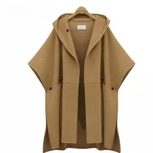 Nouveau Élégant Hiver <span class=keywords><strong>Laine</strong></span> Cape Manteau <span class=keywords><strong>femme</strong></span> Manche Chauve Souris <span class=keywords><strong>Laine</strong></span> Vestes Casual Split Streetwear À Capuche De Luxe Manteau Grande Taille 5XL - Product Image 5