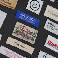 Vêtements personnalisés, marque privée avec logo, étiquette textile, étiquettes tissées haute densité imprimées de luxe pour vêtement avec col pour vêtement