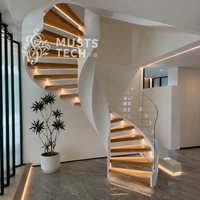 Escalier Courbé Sur Mesure de Qualité Supérieure pour Villa de Luxe Moderne, Directement de l'Usine