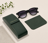 Étui à lunettes de soleil et à lunettes de vue en métal carré rigide personnalisé avec logo, pour créateur de mode