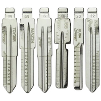 Lot de 175 pièces, 35 types de lames de clés vierges à denture de cisaillement à ligne gravée, pour clés de voiture 2 en 1, outils de serrurerie, clés de véhicule