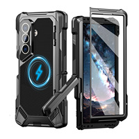 Étui magnétique antichoc en silicone pour Samsung Z Fold 8 Ultra avec protection d'écran et béquille, compatible avec Samsung Z Fold 7