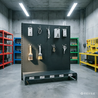 Étagères gondoles modernes personnalisées pour charges légères, présentoirs métalliques perforés, rayonnages de supermarché sans boulons pour outils et quincaillerie
