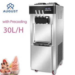 August Commerciële Single Smaatijsmachine 25l/H Softijs Maker Automatisch Bevroren Yougurtmachine