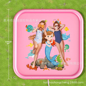 Pink Square Water Spray Mat 1.5cm Thick Inflatable Pool For Kids Summer Play Outdoor Cooling Toy - Product Image 5